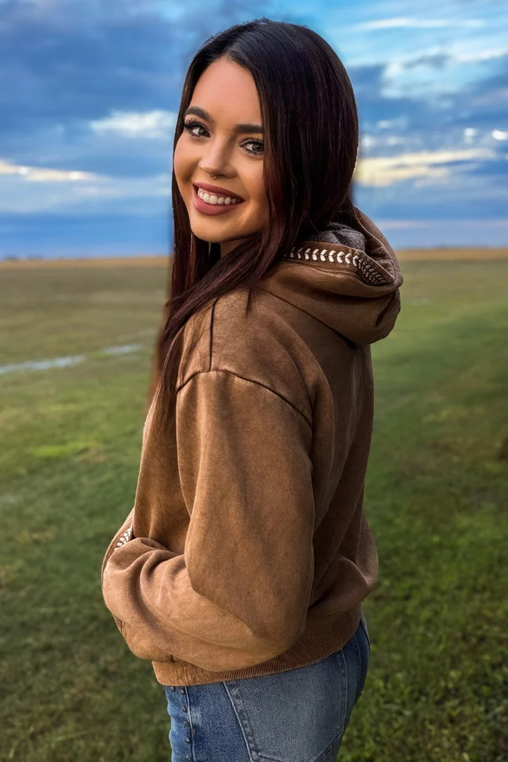 Homestead Stitched Tan Hoodie