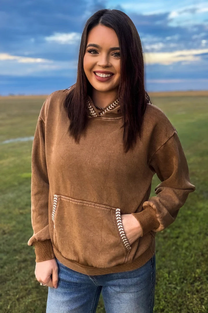Homestead Stitched Tan Hoodie