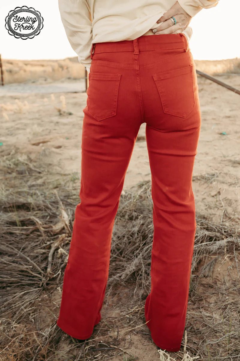 Walking West Denim Red Long | gussieduponline