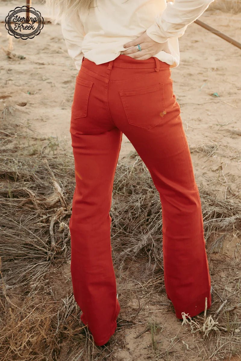 **We recommend sizing down a size, they are stretchy and run a size big**     Take a walk on the wild side with these WALKING WEST DENIM RED LONG jeans! The classic red hue is perfect for a night on the town, and the durable denim fabric will ensure you look your best no matter where you go. Look sharp and stylish in these hip jeans!  98% Cotton 2% Spandex