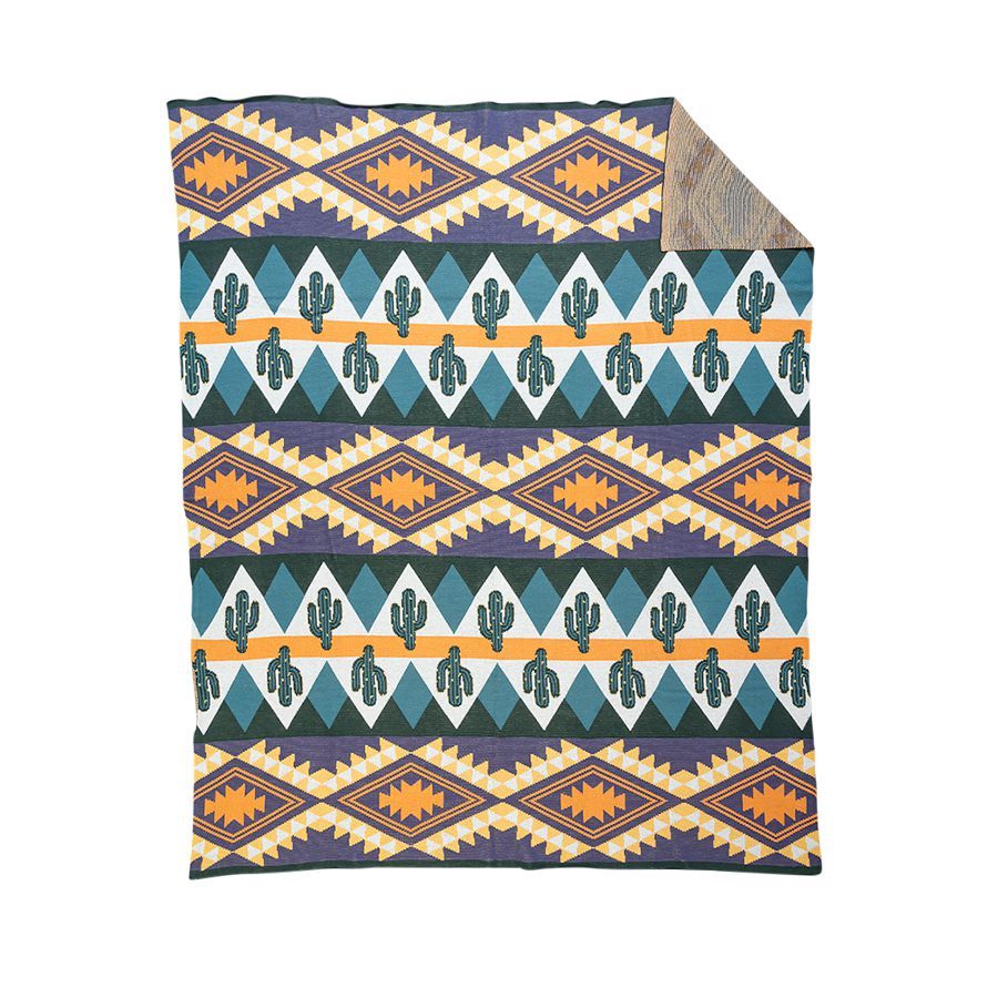 Aztec blanket. Aztec throw. Cactus. Southwestern.Orang throw. Western style. Southwestern style. Boutique. Small business. Woman owned. 