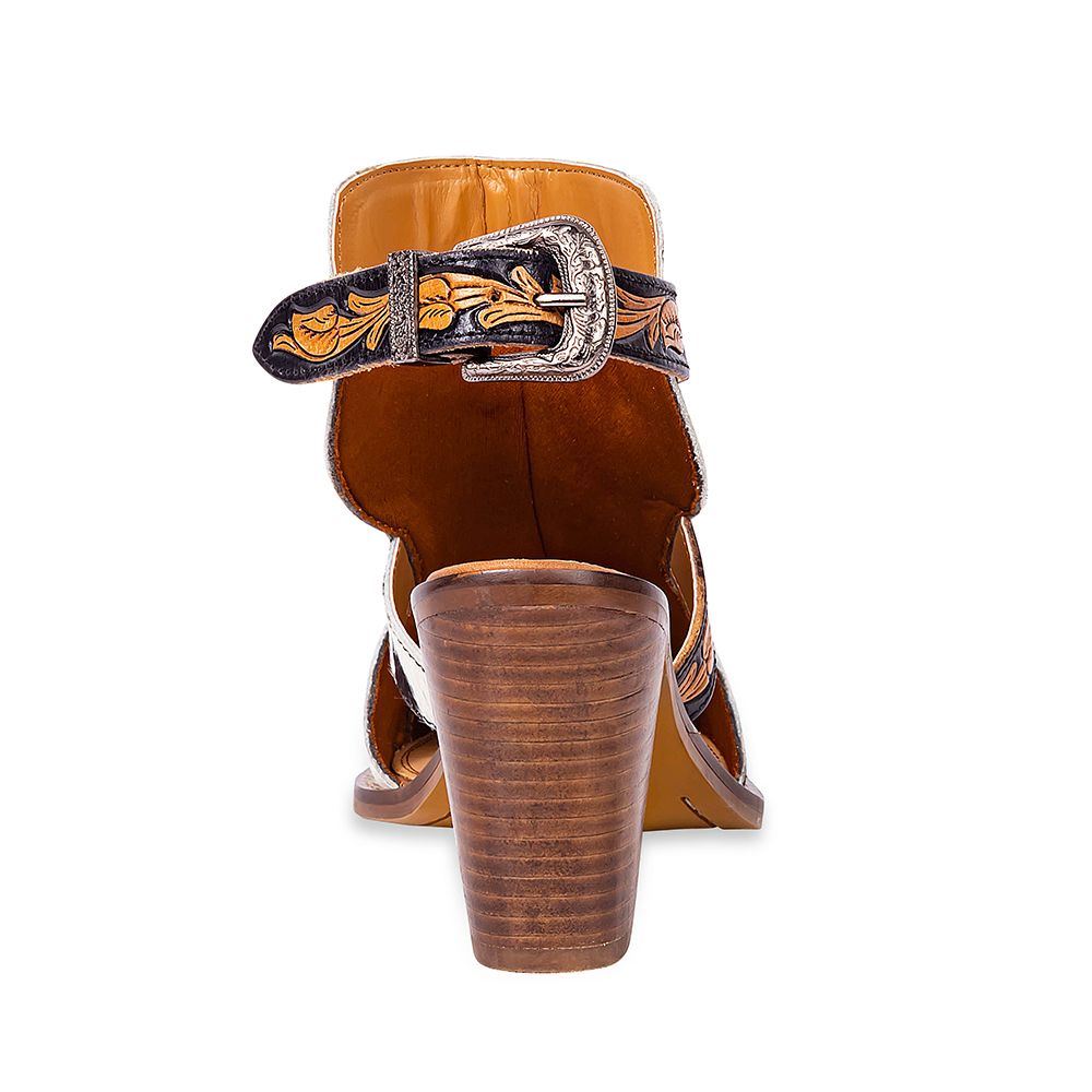 Beth Jane  Black & White Strappy Heels | gussieduponline