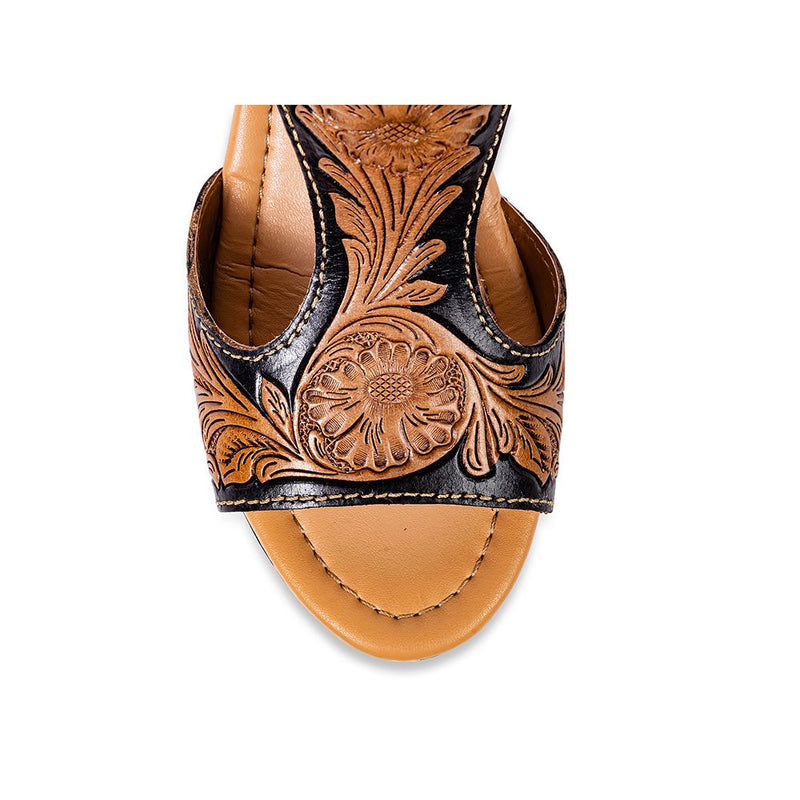 Talitha Hand Tooled Wedge Shoes | gussieduponline