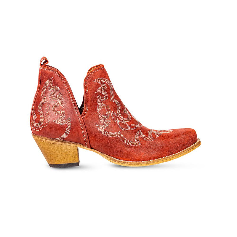 Myra Maisie Red Leather Stitched Booties | gussieduponline