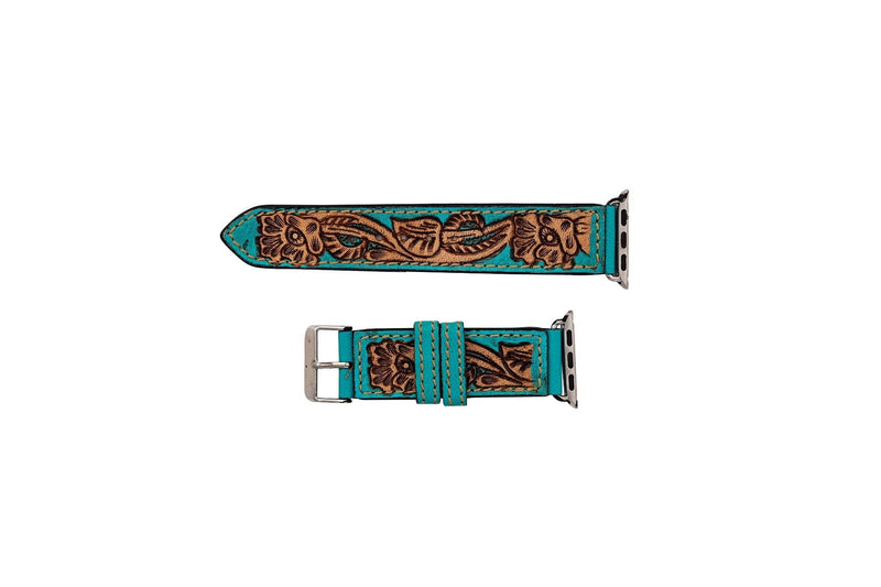 Open Sky Hand Tooled Leather Apple Watchband