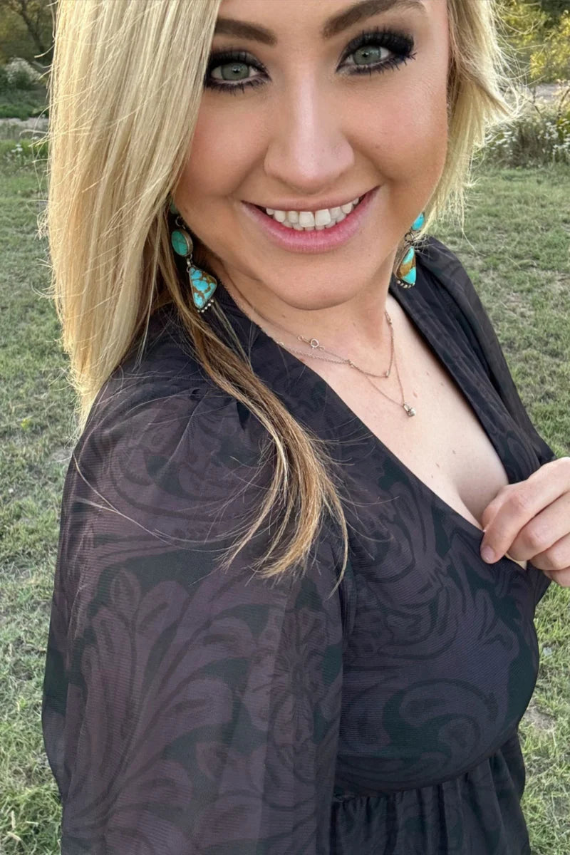 Sterling Kreek Tooled In Black Dress