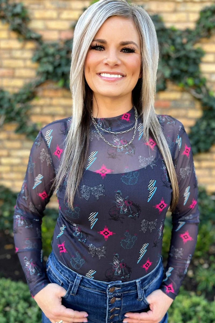 Sterling Kreek Struck Mesh Top | gussieduponline