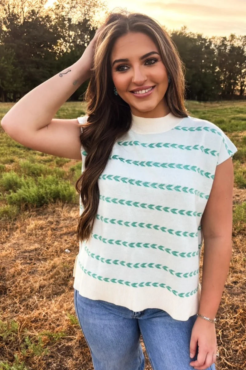 Turquoise Trails Sweater Top