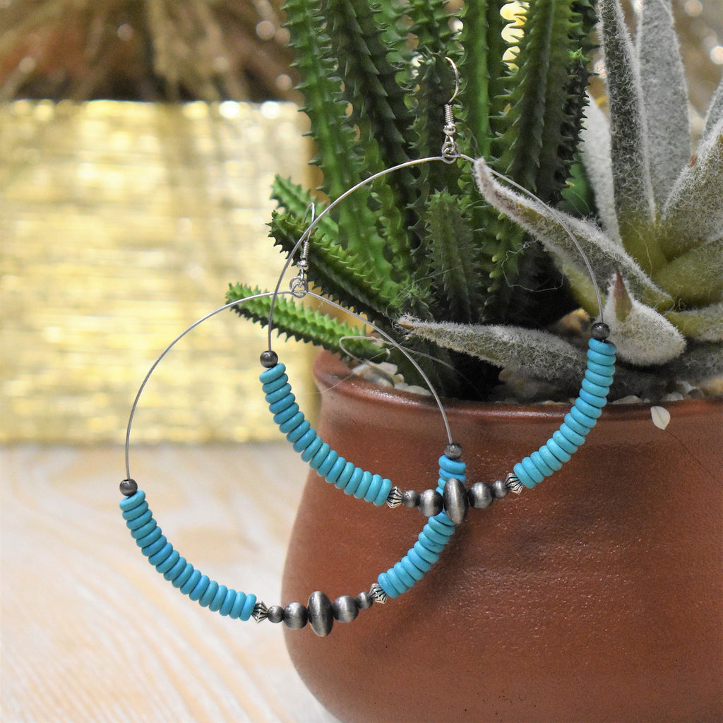 Stuck In The Middle Turquoise Earrings | gussieduponline