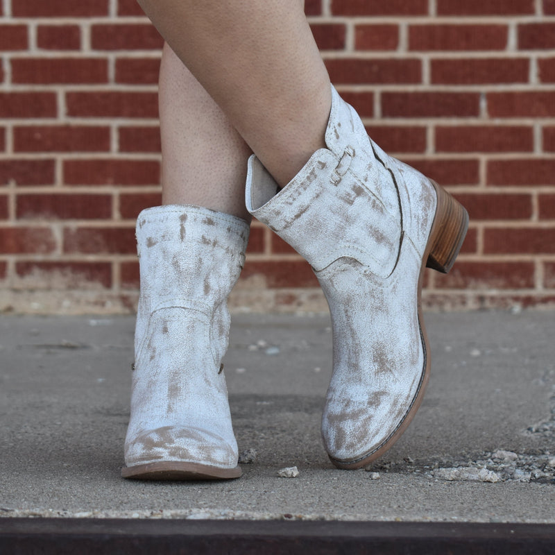 White Weathered Leather Boot*