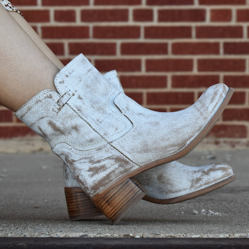 White Weathered Leather Boot*
