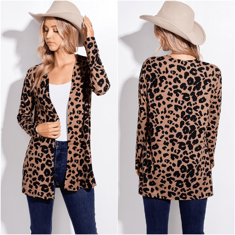 Perfectly soft for everyday wear. The leopard design really stands out.   95% Polyester   5% Spandex 
