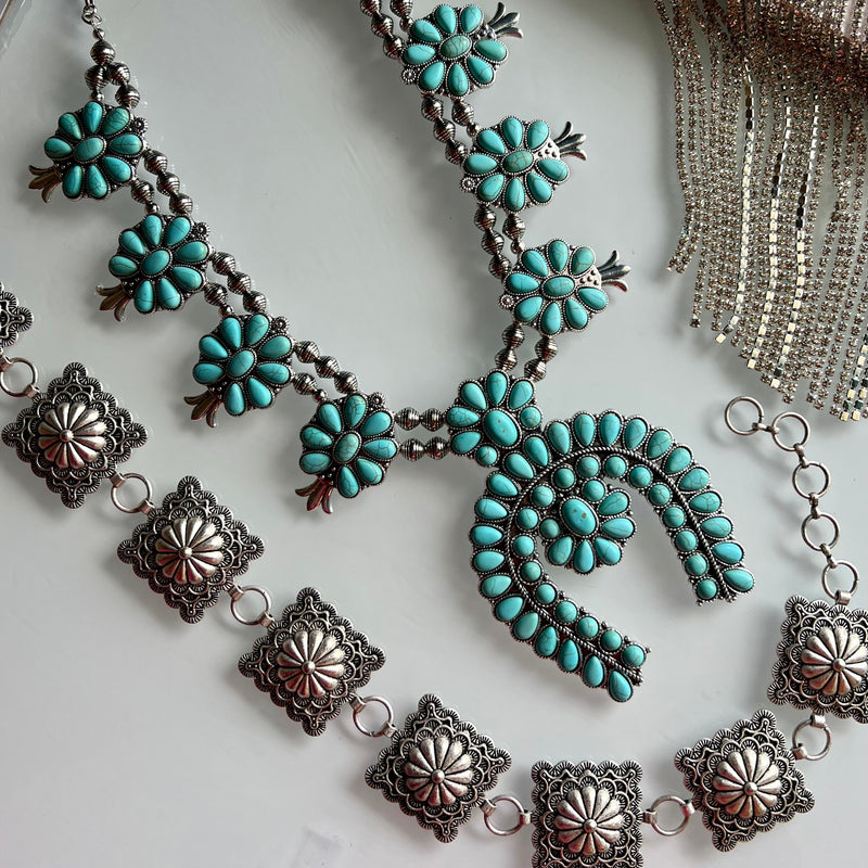 Turquoise Rodeo Squash Necklace