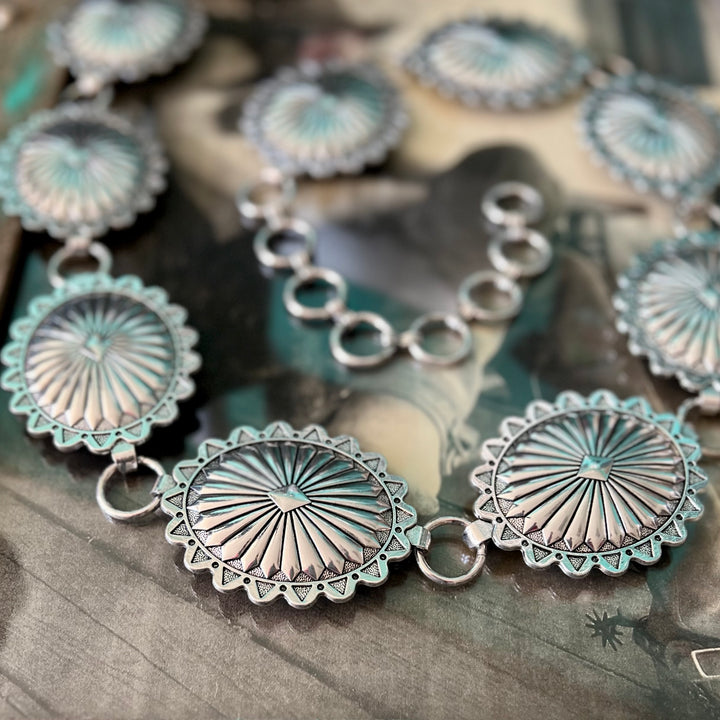 Simply Perfect Concho Chain Link Belt | gussieduponline