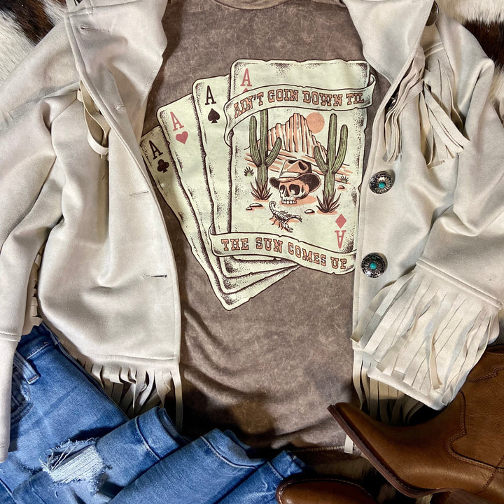 Ain't Going Down Mineral Washed Tee | gussieduponline