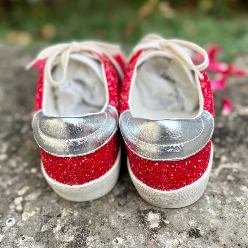 Red Glazed Star Sneakers