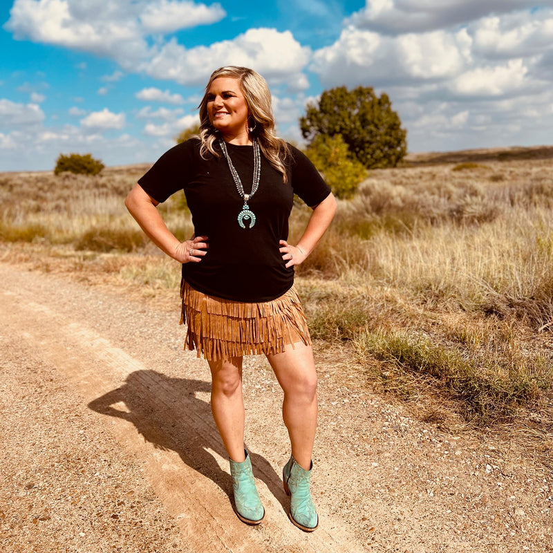 Our new PLUS Jolene Camel Fringe Skirt is a must have! The skirt is so soft and comfortable. The skirt is a size zipper closure and 20" length.   90% Polyester, 10% Spandex  1XL, 2XL,3XL