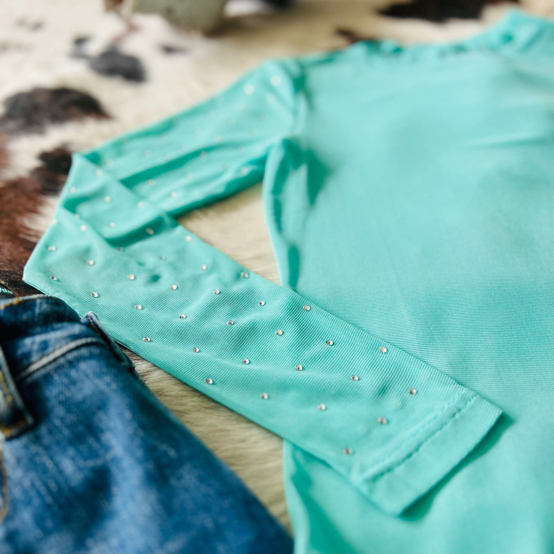 Plus Turquoise Trouble Top | gussieduponline
