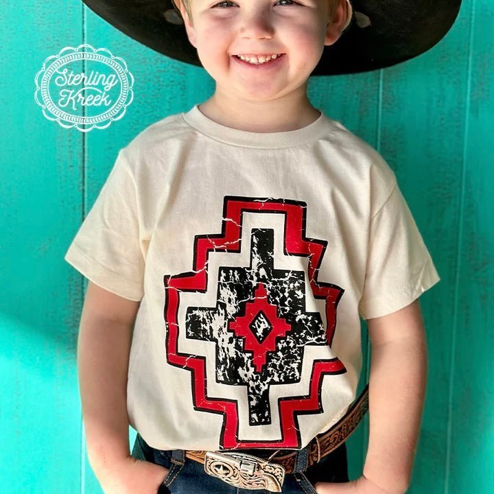 KIDS Rebel Red Aztec Tee | gussieduponline