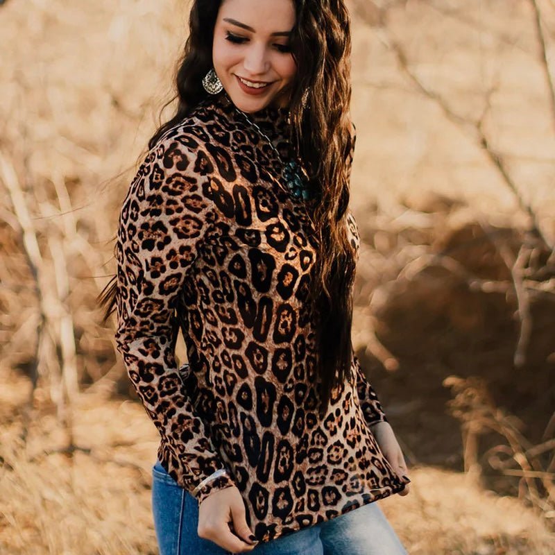 leopard!! Wear this top under a short sleeve tee or top for a layering look or as a regular top with a cute tank or tube top underneath! This top is super comfy and true to fit!  MARIAH IS WEARING - XS  SYLESTE IS WEARING - XL  96% POLYESTER 4% SPANDEX
