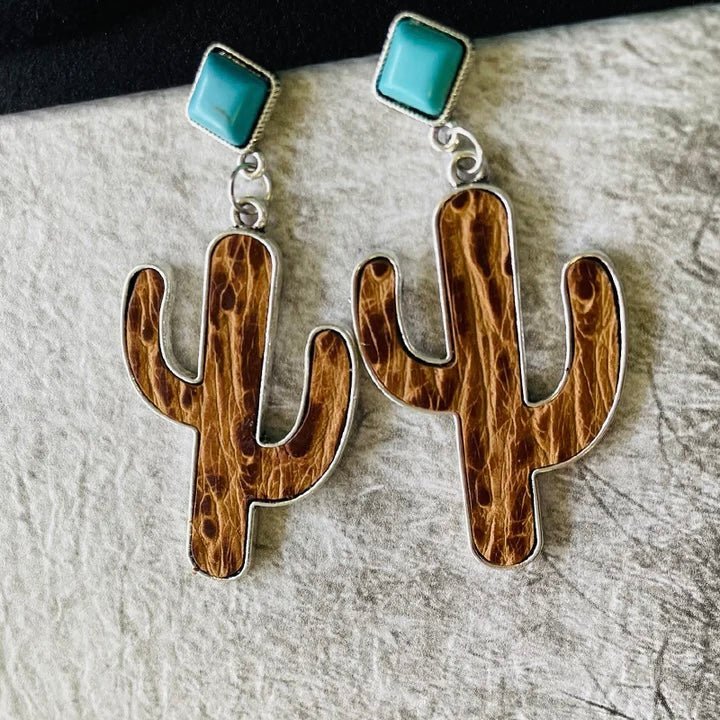 Amarillo Sky Cactus Earrings