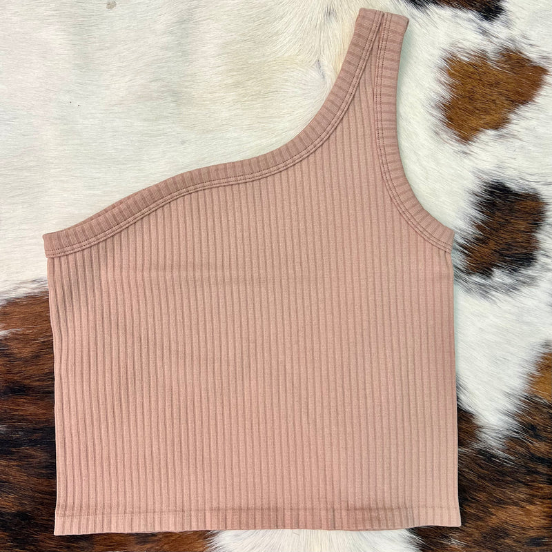 The Dynamic Ribbed One Shoulder Tank*