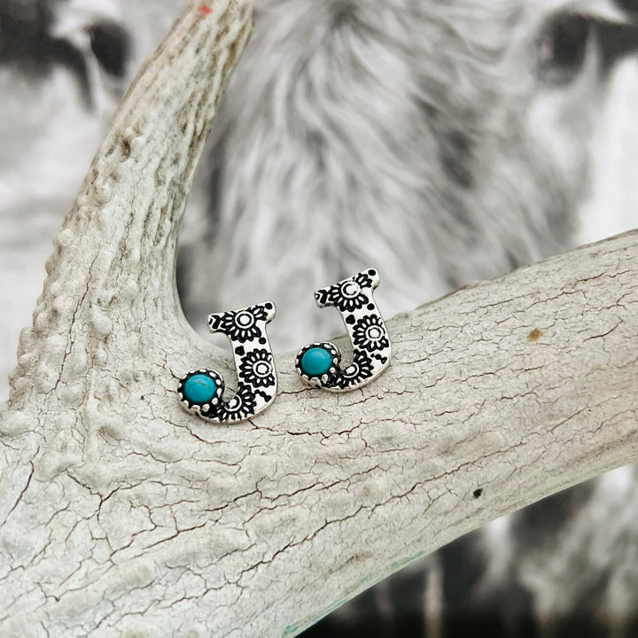 Western Letters Earrings | gussieduponline