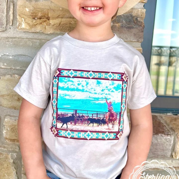 Cowboy Cool Tan Tee Kids | gussieduponline