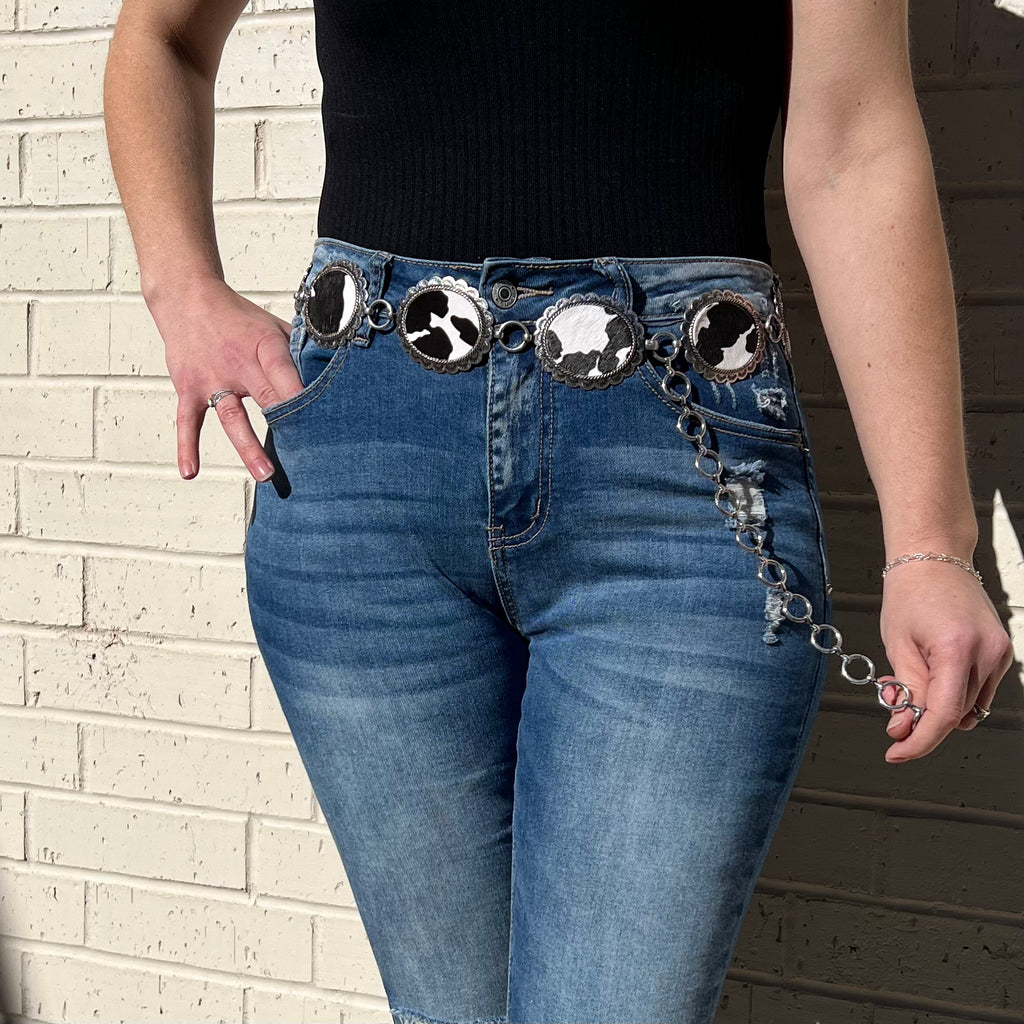 Chain Link Black And White Belt
