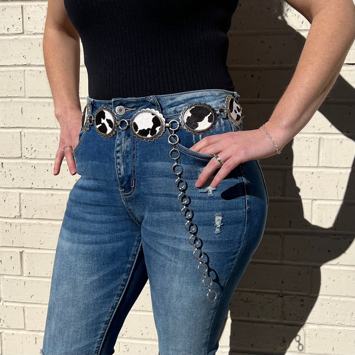 Chain Link Black And White Belt | gussieduponline