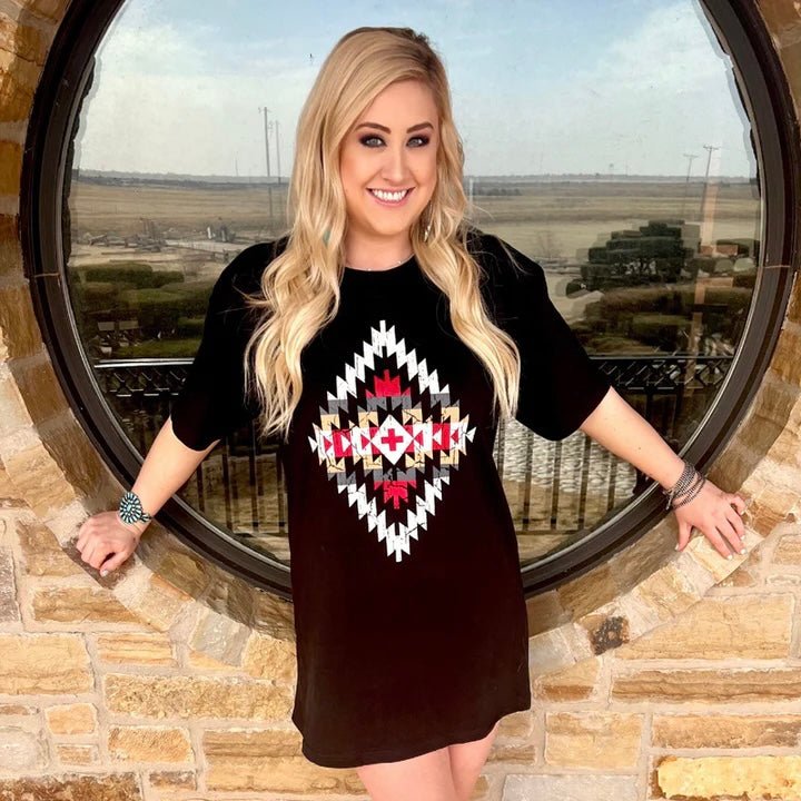 Walk This Way Boyfriend T-Shirt Dress | gussieduponline