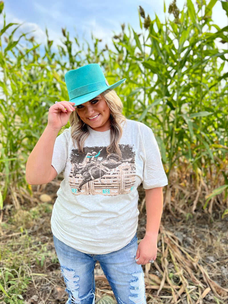 The PLUS Wyatt Tee is a Bella Canvas super soft Airlume Jersey Tee with "Our Very Own Local NFR Bronc Rider Wyatt Casper!!!"   100% Cotton   XL,2XL,3XL