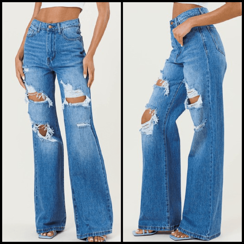 Too Fit To Quit Wide Leg Jeans