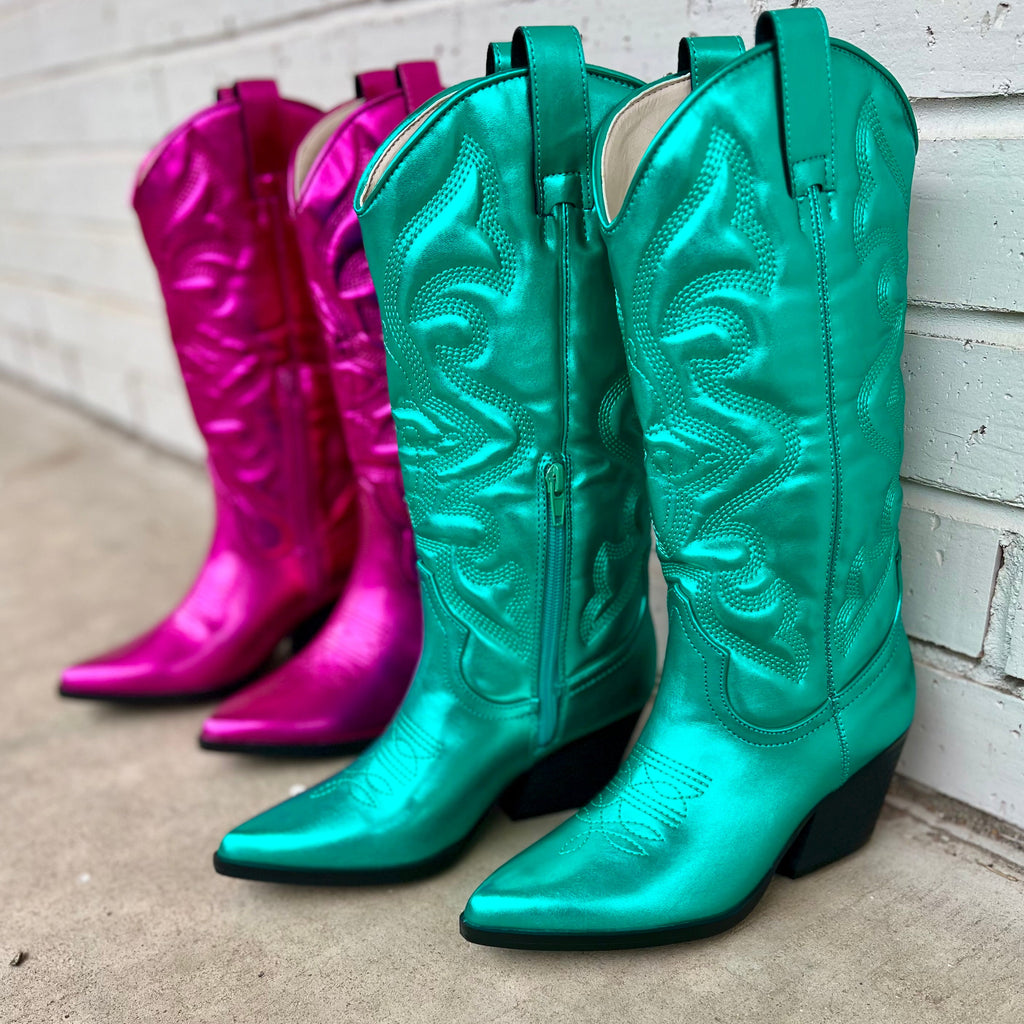 These Beautiful Watermelon Patch Boots are a MUST NEED for NEW YEARS!!! The colors of these boots do not give these Boots justice. They are so flashy and so comfortable. You could dance all night long in these bad boys.. There are 2 different colors to chose from but why pick 1 when you could have both pair!!!